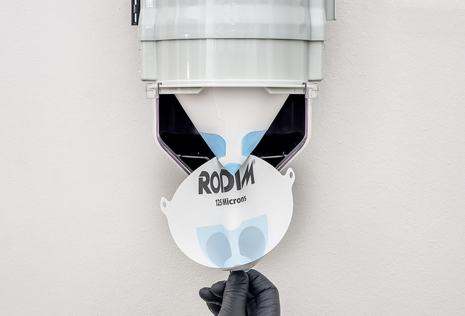 RODIM Nylon paint strainer dispenser application